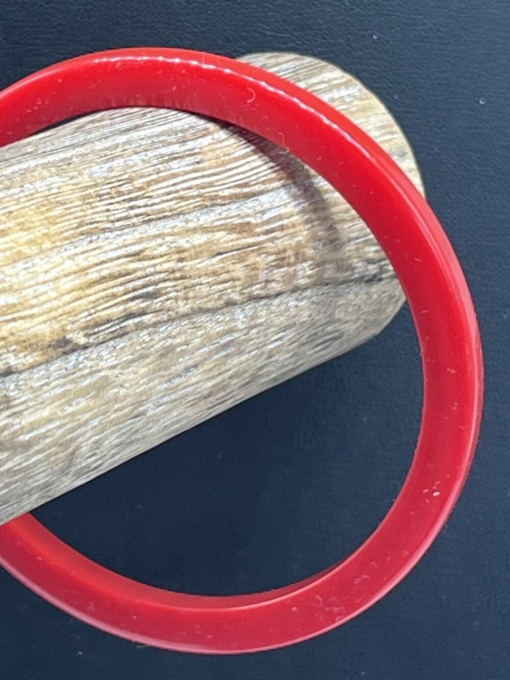 red bakelite Spacer Bangle Bracelet Size 7 3/4
